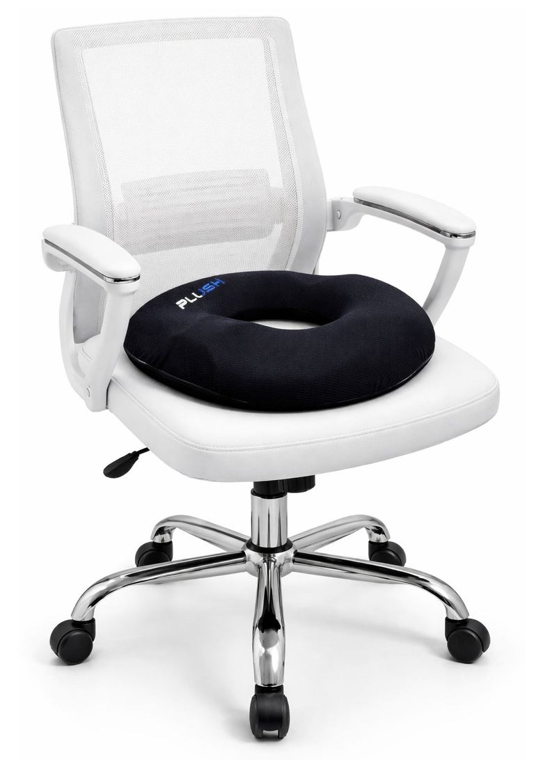 Plush Creative Planet Plush Donut Seat Cushion for Office Chair, Memory Foam Pillow for Tailbone Hemorrhoids, Sores, Prostate,  Sciatica, Pregnancy, Post Natal, Ischial Bursitis Tuberosity  (Basic) - Image 1